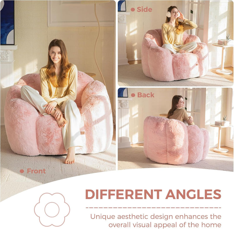 Bean Bag Chair Floral Shaped Sofa Includes Filling