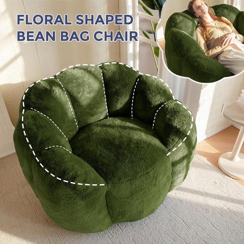 Bean Bag Chair Floral Shaped Sofa Includes Filling