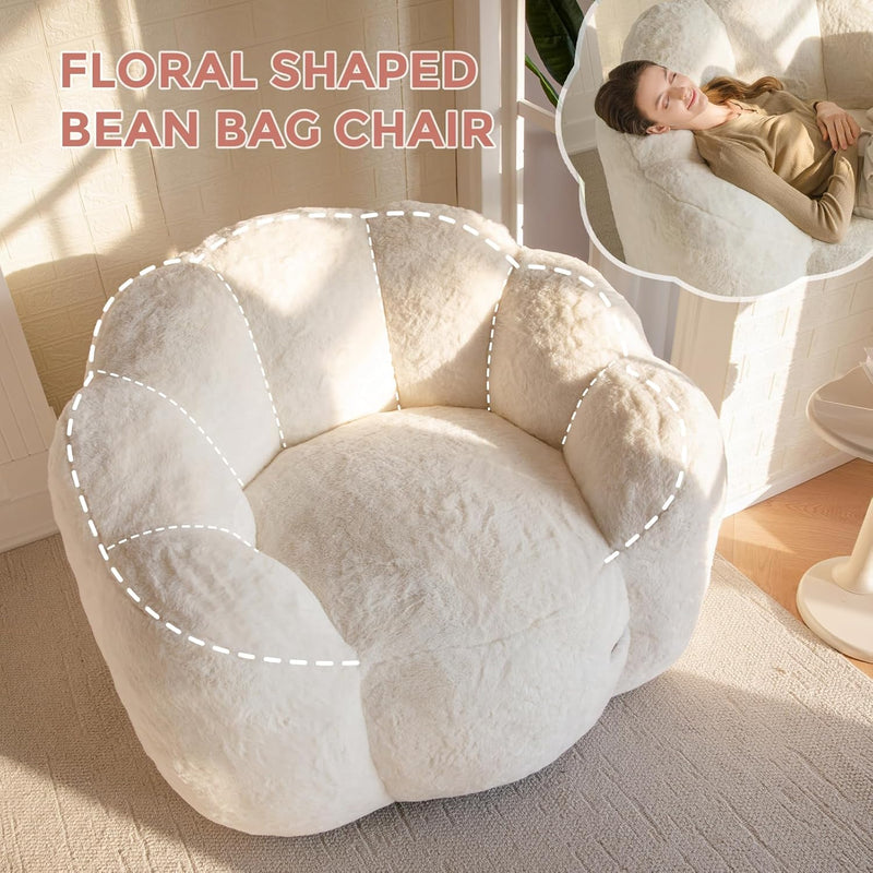 Bean Bag Chair Floral Shaped Sofa Includes Filling