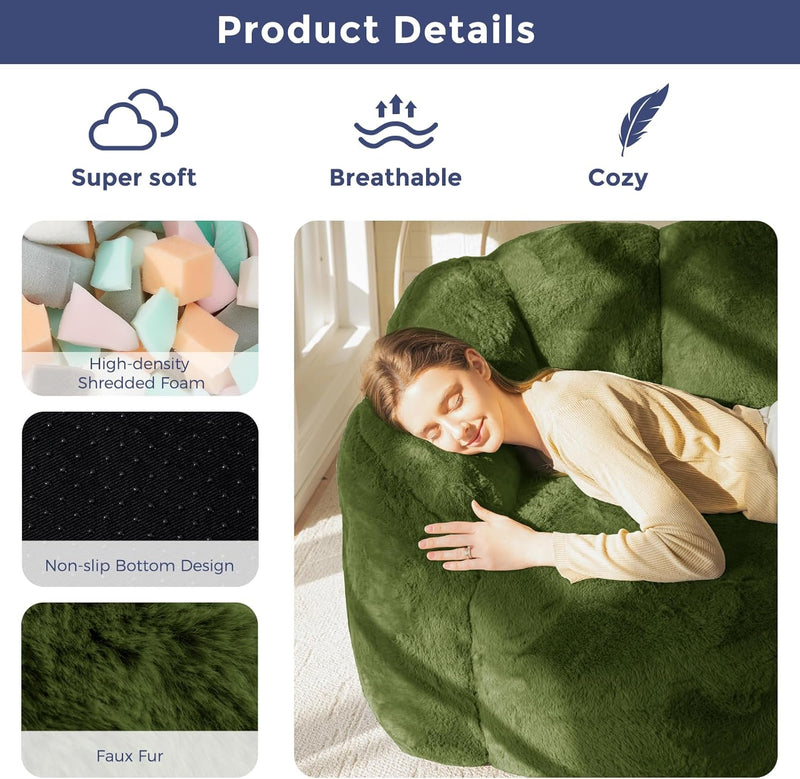 Bean Bag Chair Floral Shaped Sofa Includes Filling