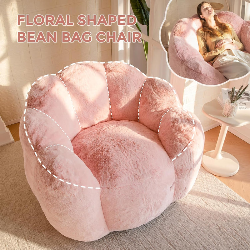 Bean Bag Chair Floral Shaped Sofa Includes Filling