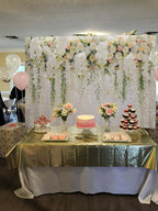 Flower Backdrop Curtain Bridal Shower Wedding Background Rose