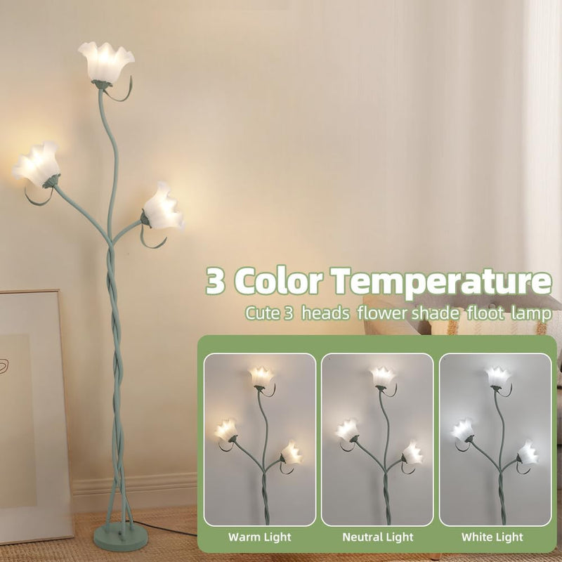 Flower Floor Lamp for Living Room 3 Light