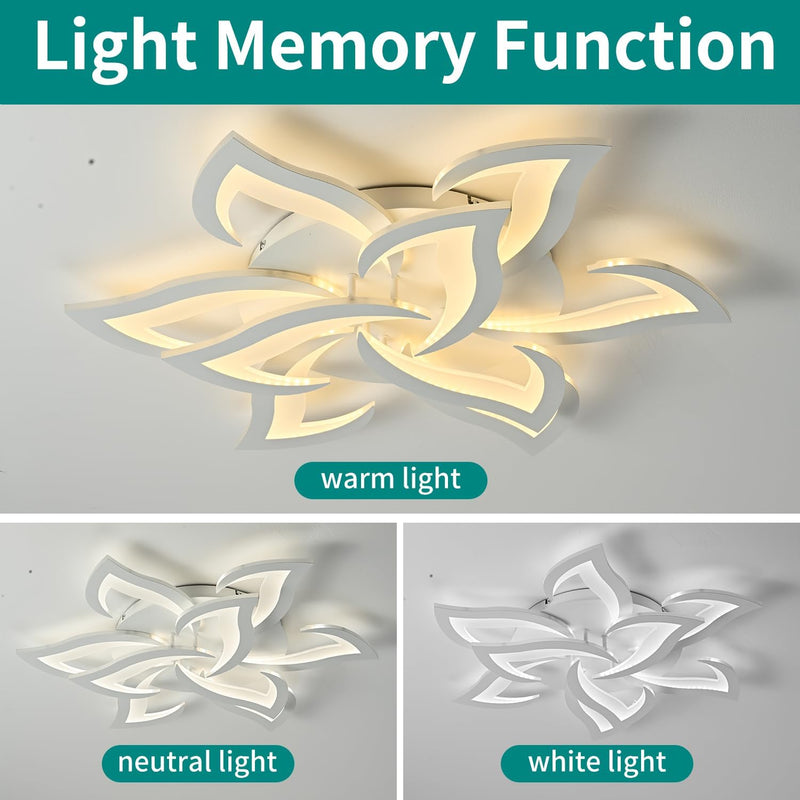 Flower Shaped LED Ceiling Light Dimmable Modern Lamp