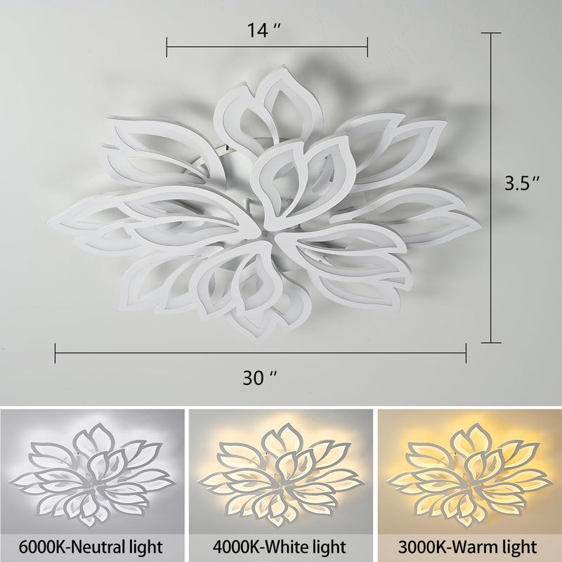 Flower Shaped LED Ceiling Light Dimmable Modern Lamp