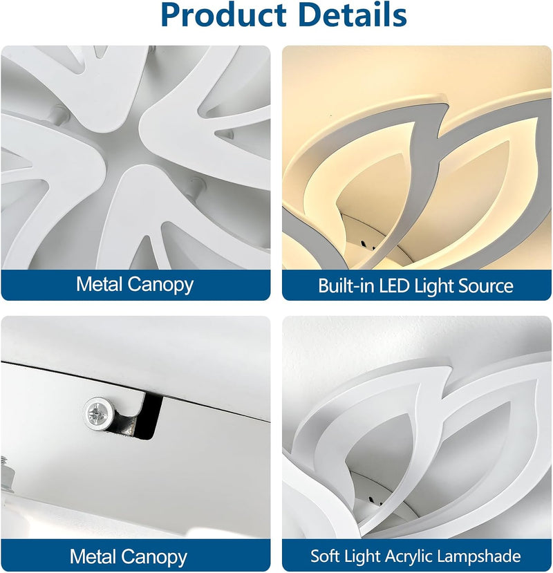 Flower Shaped LED Ceiling Light Dimmable Modern Lamp