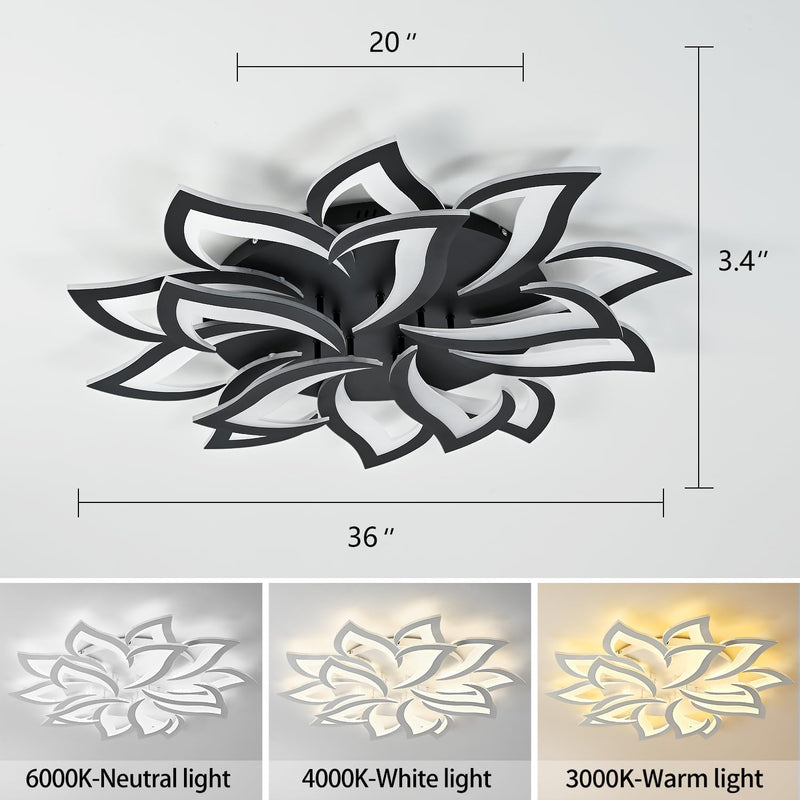 Flower Shaped LED Ceiling Light Dimmable Modern Lamp