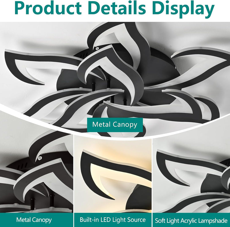 Flower Shaped LED Ceiling Light Dimmable Modern Lamp