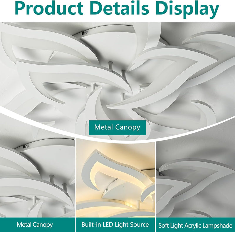 Flower Shaped LED Ceiling Light Dimmable Modern Lamp