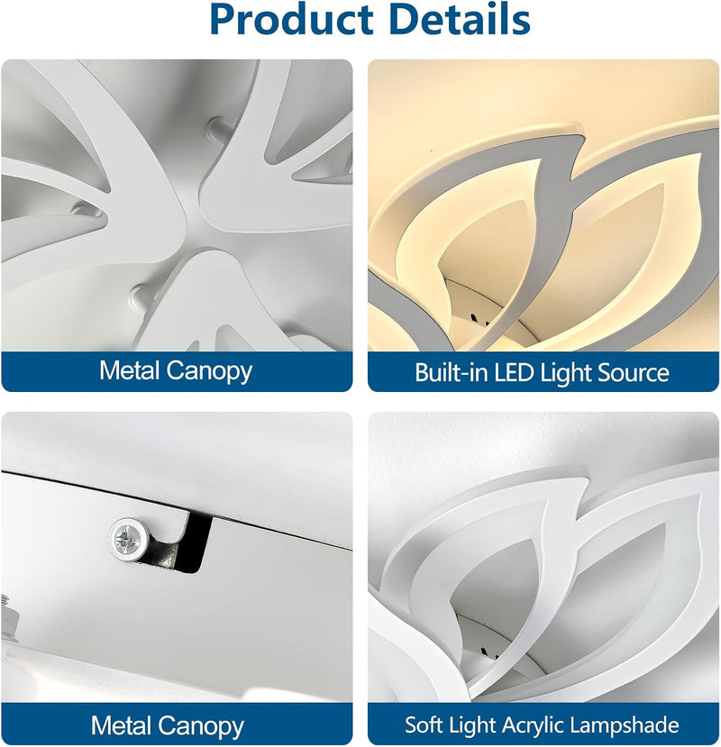 Flower Shaped LED Ceiling Light Dimmable Modern Lamp