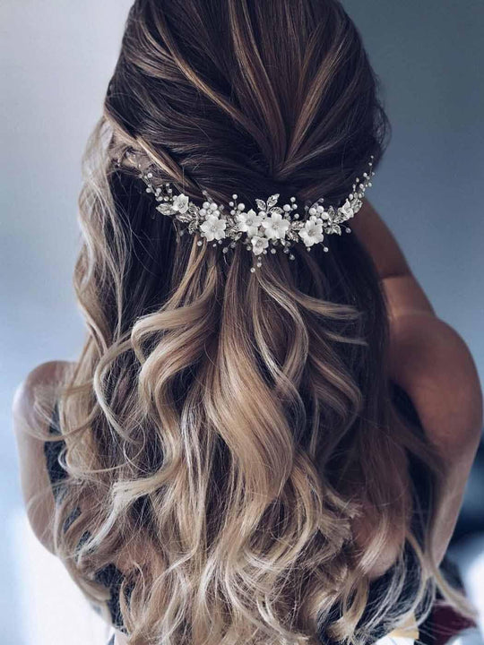 Flower Wedding Hair Vine Bride Headband Crystal Bridal