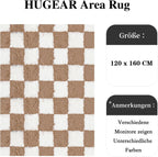 Fluffy Checkered Rugs Living Room Large Area Rug