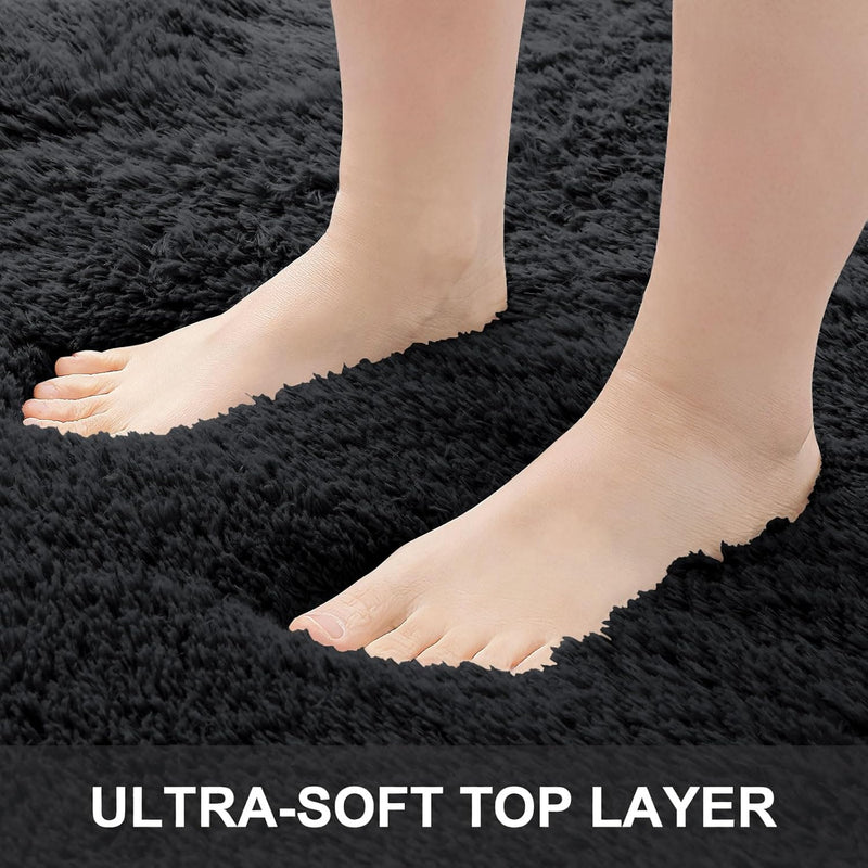 Fluffy High Pile Rugs Living Room Washable Large