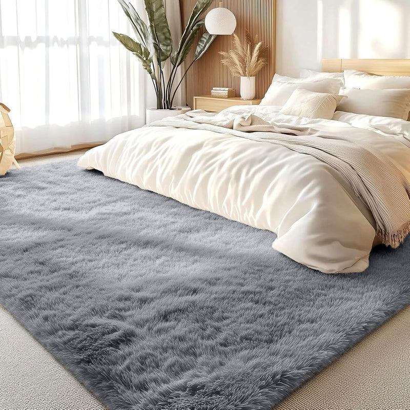 Fluffy High Pile Rugs Living Room Washable Large