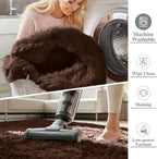 Fluffy High Pile Rugs Living Room Large Anti