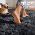 Fluffy High Pile Rugs Living Room Large Anti