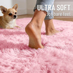 Fluffy High Pile Rugs Living Room Large Anti