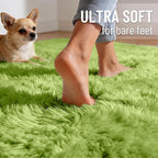 Fluffy High Pile Rugs Living Room Large Anti