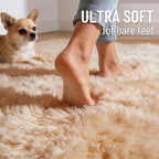 Fluffy High Pile Rugs Living Room Large Anti