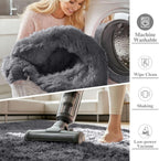 Fluffy High Pile Rugs Living Room Large Anti