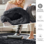 Fluffy High Pile Rugs Living Room Large Anti
