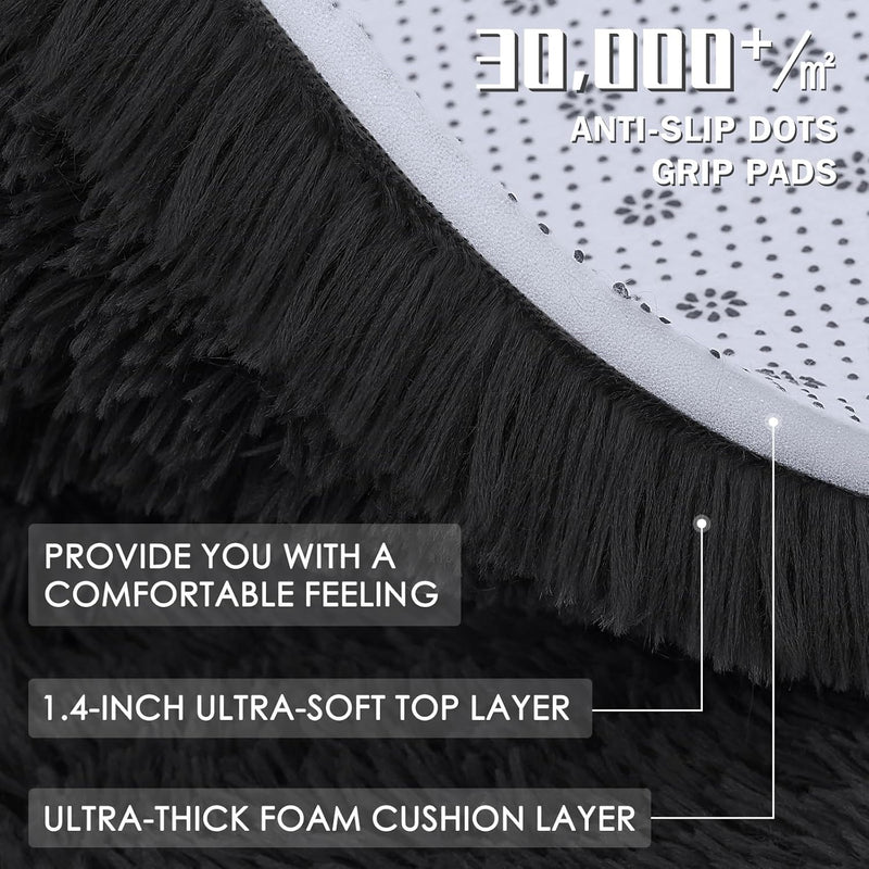 Fluffy High Pile Rugs Living Room Washable Large