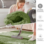 Fluffy High Pile Rugs Living Room Large Anti