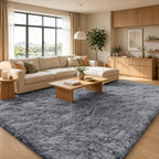 Fluffy High Pile Rugs Living Room Large Anti