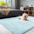 Fluffy High Pile Rugs Living Room Large Anti