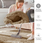 Fluffy High Pile Rugs Living Room Large Anti