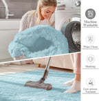 Fluffy High Pile Rugs Living Room Large Anti