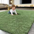 Fluffy High Pile Rugs Living Room Large Anti
