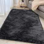 Fluffy High Pile Rugs Living Room Large Anti