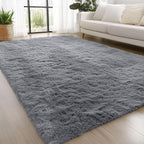 Fluffy High Pile Rugs Living Room Large Anti