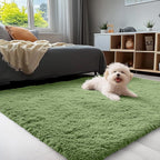 Fluffy High Pile Rugs Living Room Large Anti