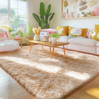 Fluffy High Pile Rugs Living Room Large Anti