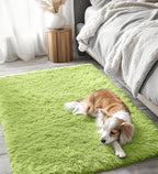 Fluffy High Pile Rugs Living Room Large Anti