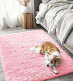 Fluffy High Pile Rugs Living Room Large Anti