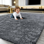 Fluffy High Pile Rugs Living Room Large Anti