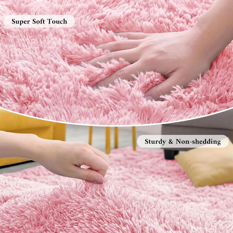 Fluffy High Pile Rugs Living Room Large Carpet