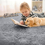Fluffy High Pile Rugs Living Room Large Carpet