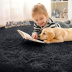 Fluffy High Pile Rugs Living Room Large Carpet