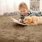 Fluffy High Pile Rugs Living Room Large Carpet