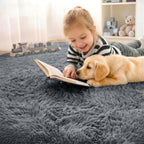 Fluffy High Pile Rugs Living Room Large Carpet
