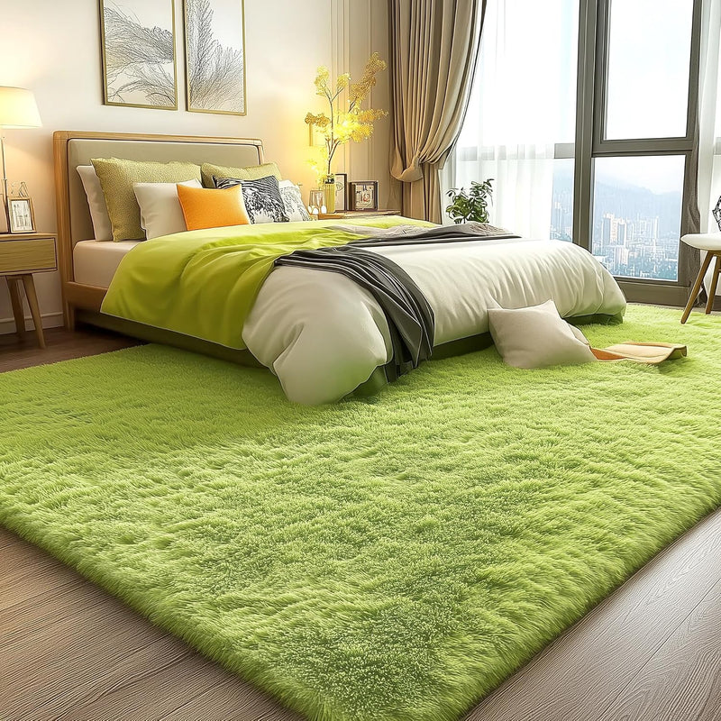 Fluffy High Pile Rugs Living Room Large Carpet