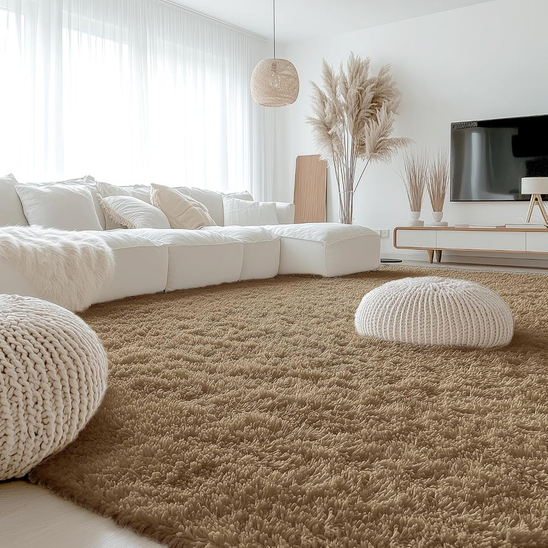 Fluffy High Pile Rugs Living Room Large Carpet