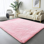 Fluffy High Pile Rugs Living Room Large Carpet