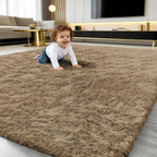 Fluffy High Pile Rugs Living Room Large Carpet