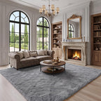 Fluffy High Pile Rugs Living Room Washable Large
