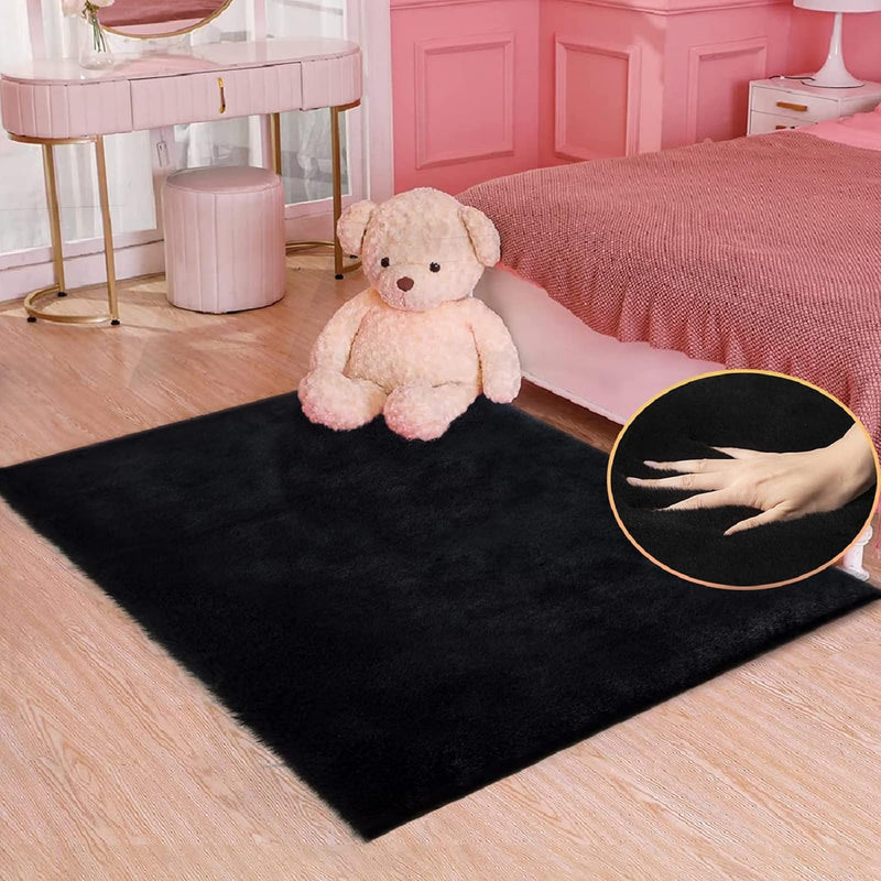Fluffy Living Room Furry Rugs for Washable Shaggy